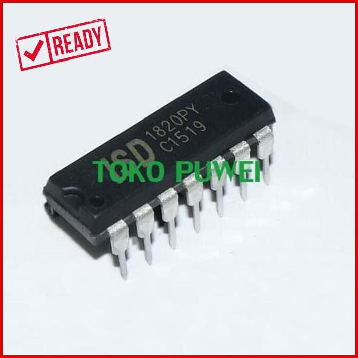 Isd1820Py Isd1820 Isd1820P 1820Py Dip-14 Voice Record Module Ic Br30 Tkpw2038 Dijamin Ori