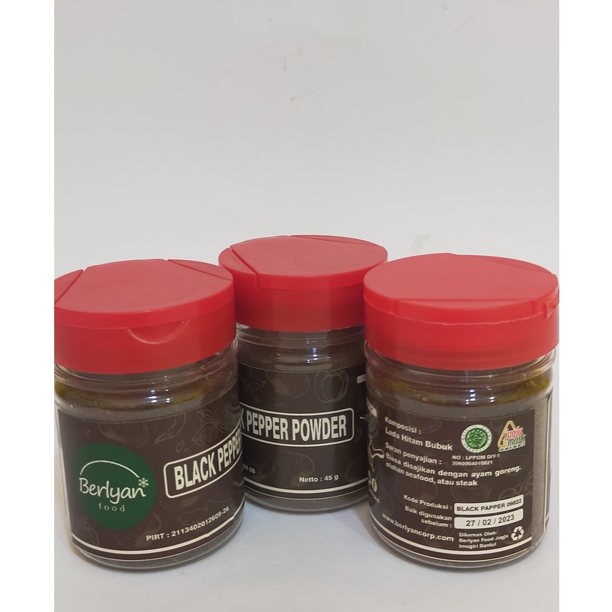 

Black Pepper Kemasan Botol 45 g Free Bubble Wrab Dan Dus Tebal