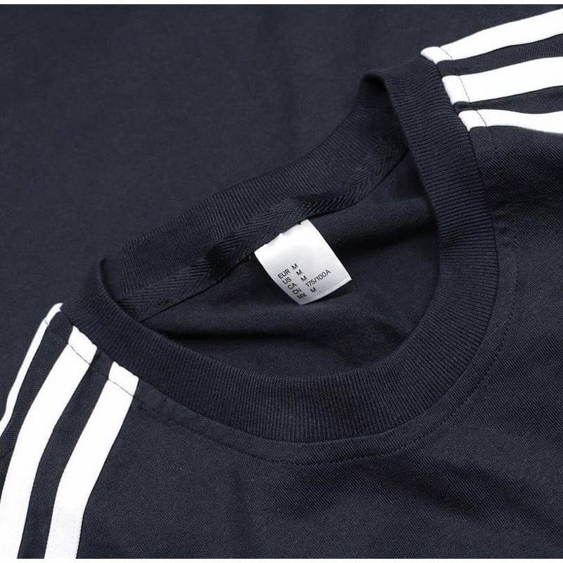 ORIGINAL ADIDAS - Kaos Pria Essentials 3-Stripe Tees Black