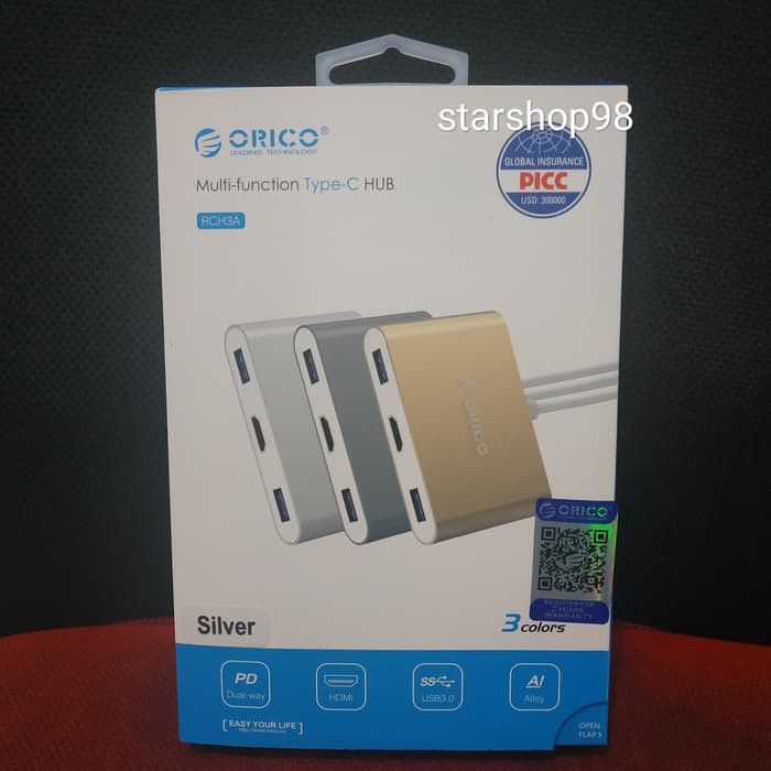 ORICO RCH3A Aluminum HUB with Type C to HDTV Converter