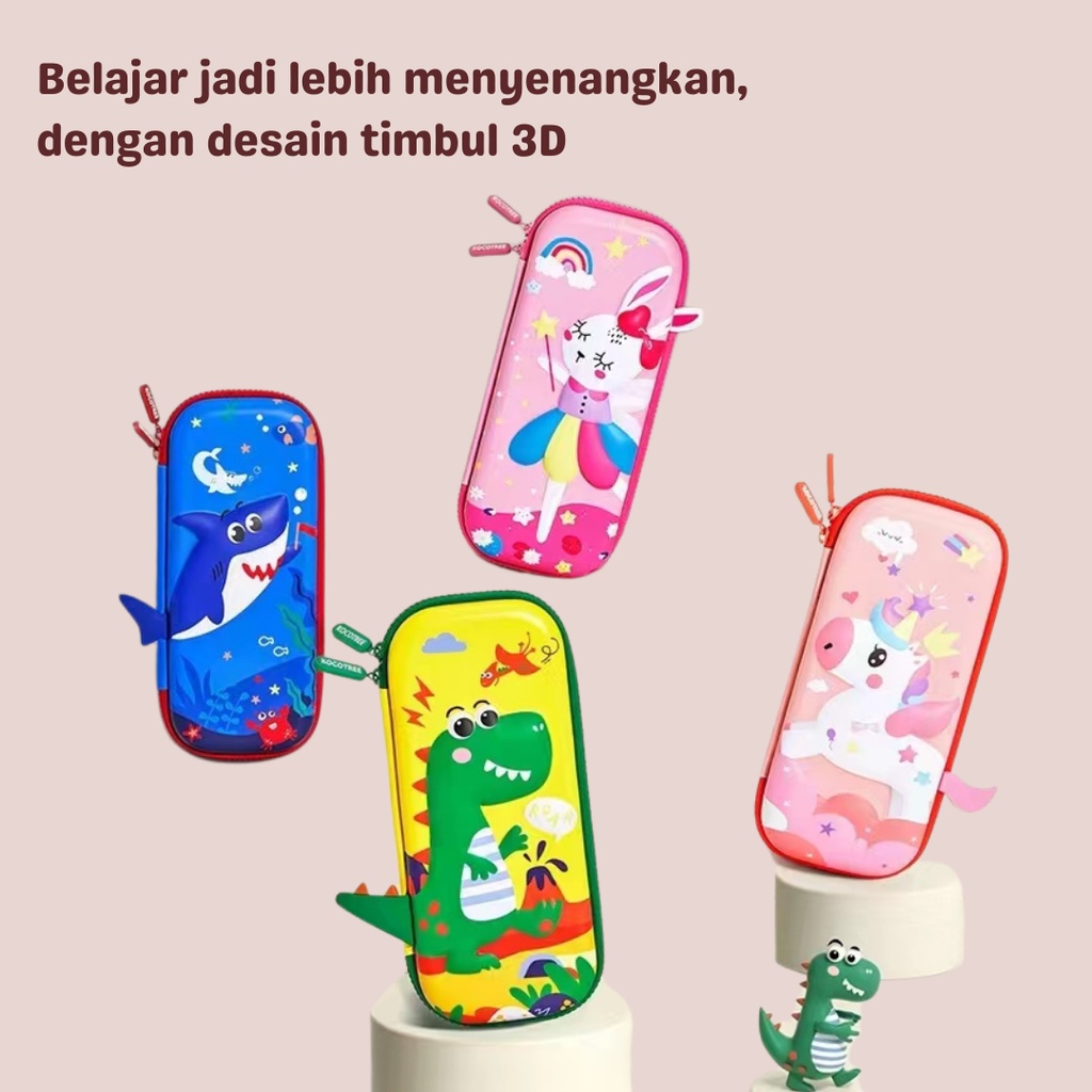 Kocotree Tempat Pensil / Pencils Case / Pencils Box /  Alat Tulis / Perlengkapan sekolah / Anak SD / TK / anak-anak / UNICORN / Hiu / Kelinci / Dinosaurus / Box Pensil