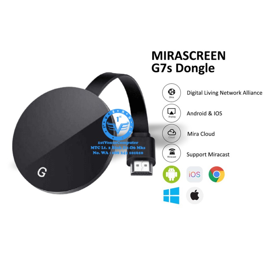 HDMI DONGLE CHROMECAST G7s TV STREAMING WIFI DISPLAY 1080P /CHR-CAST2