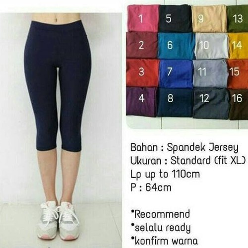 Legging Pendek 3/4 Jumbo Premium Max BB 85kg / Legging Super Jumbo