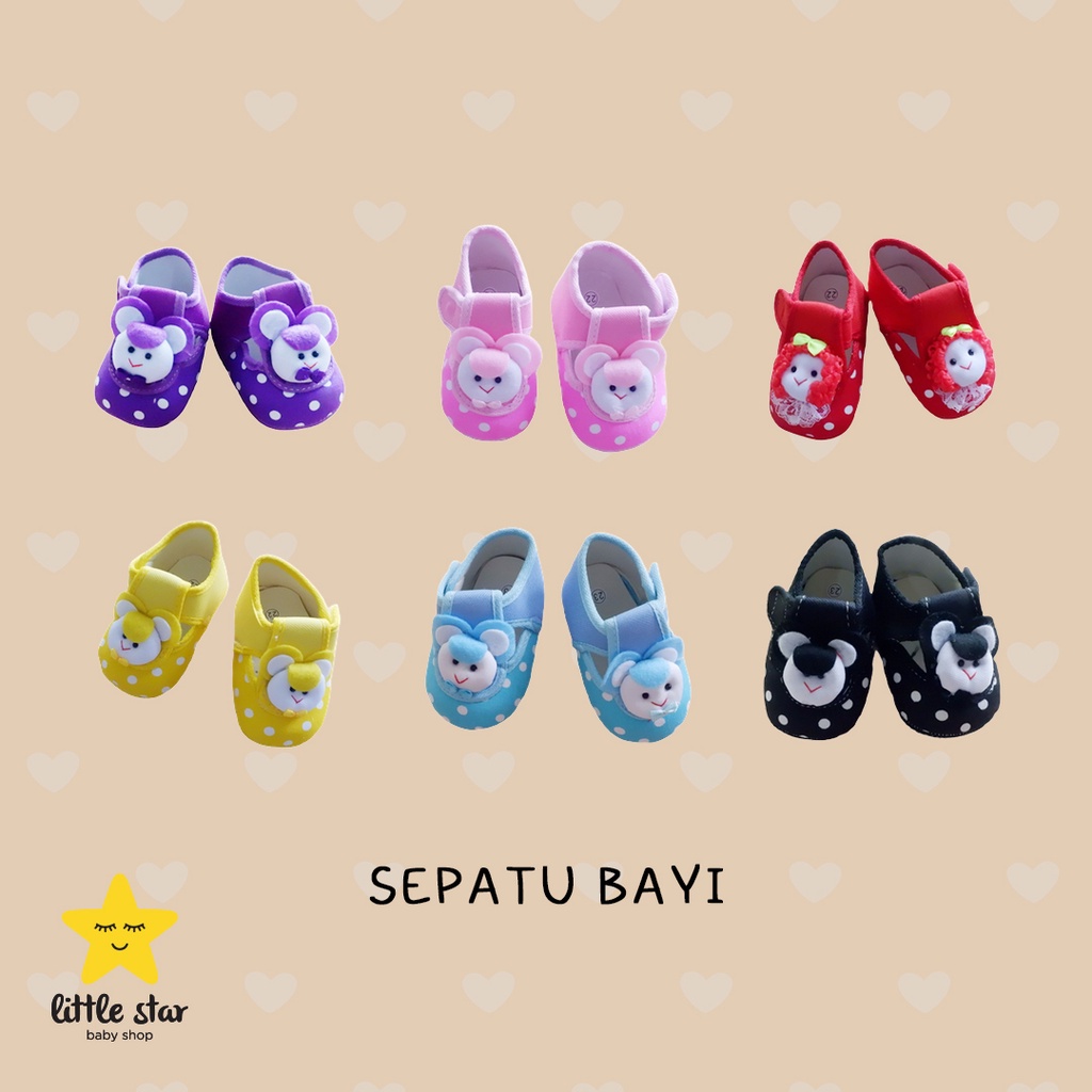 Sepatu Kain Anak Bayi Newborn Perempuan | Spatu Bayi Cewek Boneka 3D