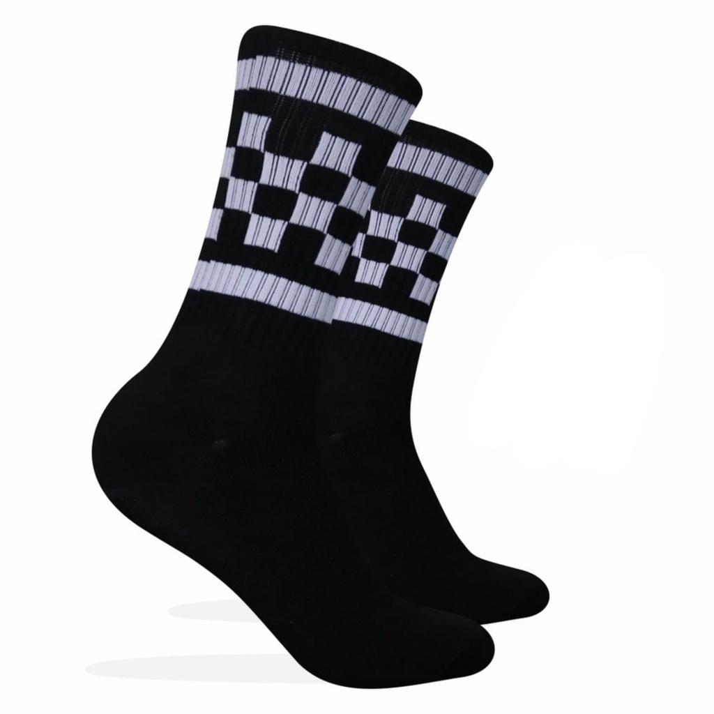 Kaos Kaki Motif Half Checkboard ( K75 )