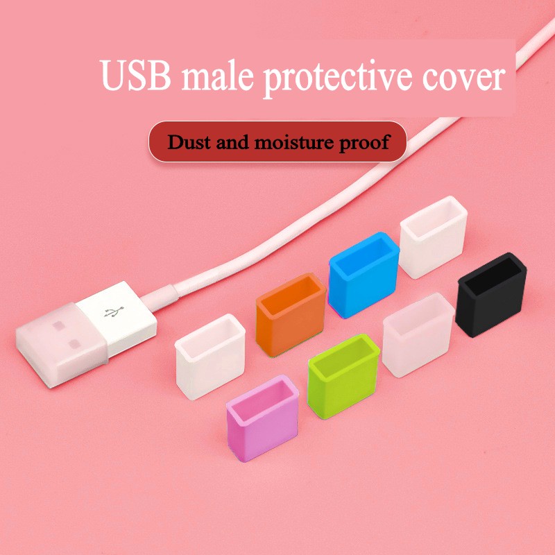 1pc Cover Pelindung Port Kabel Data / Charger USB Universal Multifungsi Bahan Silikon Anti Debu