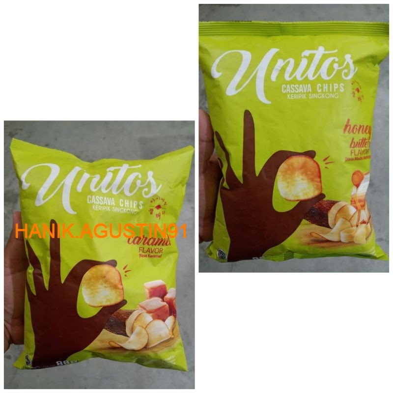 

Unitos Cassava Chips Rasa Caramel / Rasa Madu 88gr / Keripik Singkong