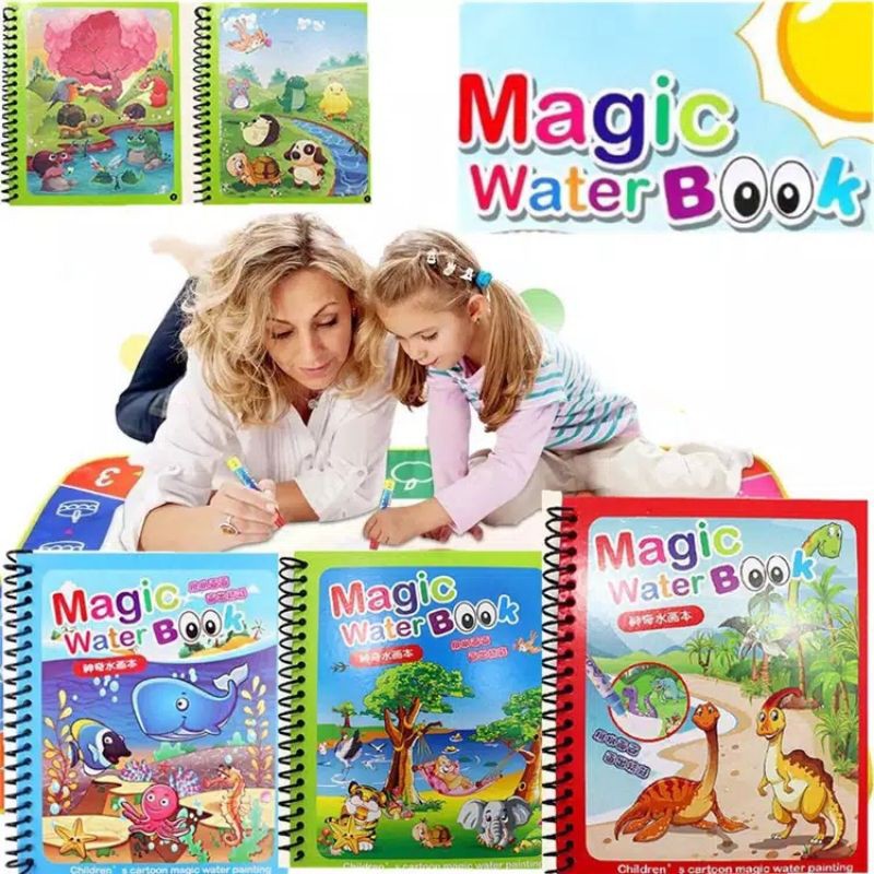 MBC044 Magic Colouring Book/ Buku Gambar Ajaib Mewarnai Anak Spidol Air Murah Full Colour