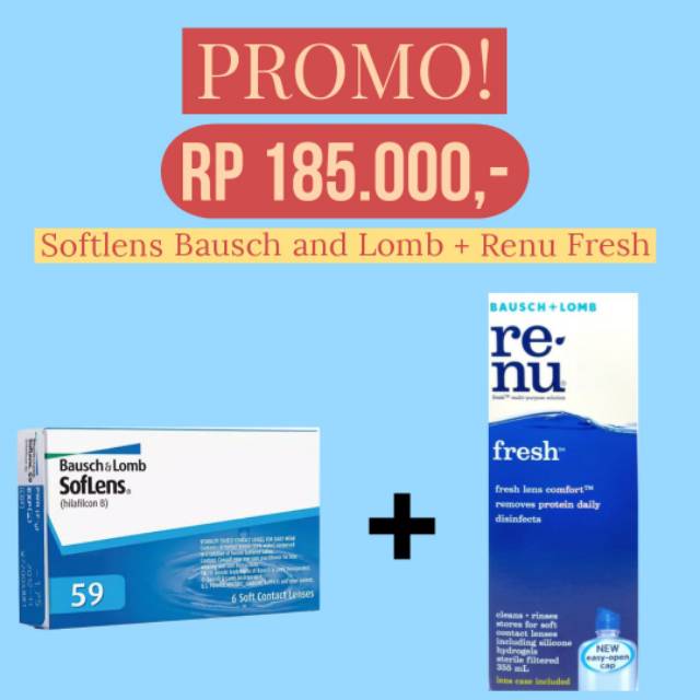 PROMO SOFTLENS BAUSCH AND LOMB MONTHLY DAN RENU FRESH 355ml