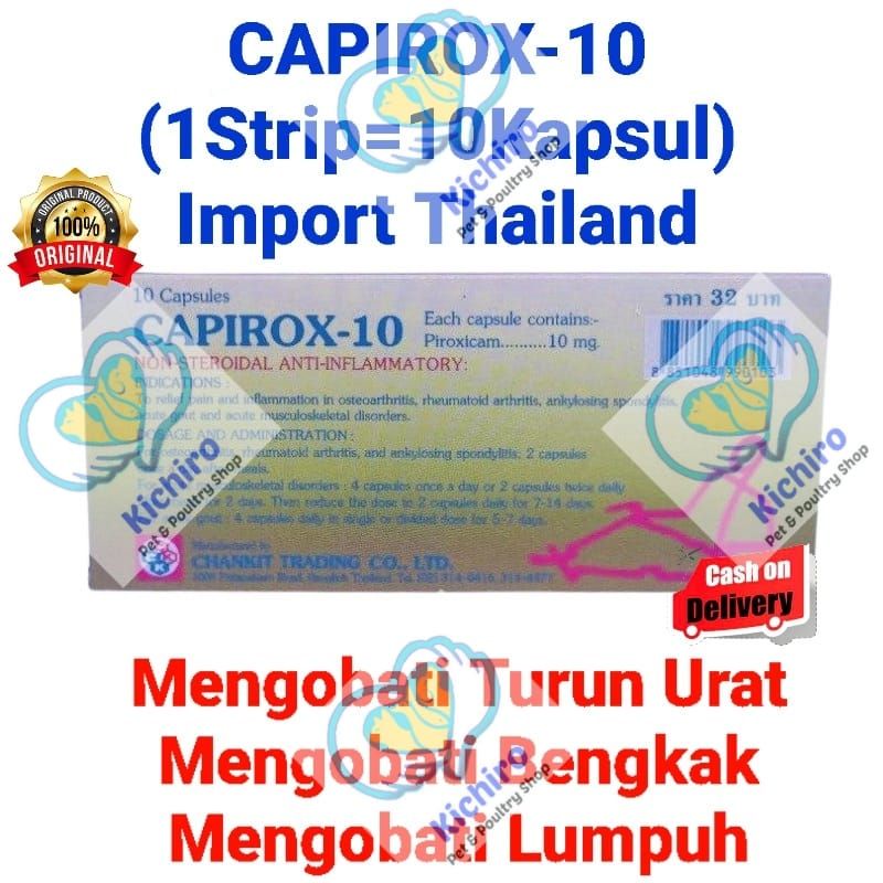 Capirox-10 isi 10 Kapsul Import Bangkok Thailand Capirox 10 Obat Tedun Lumpuh Keseleo Untuk Ayam