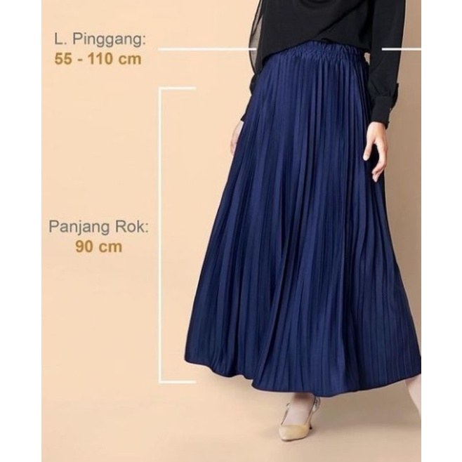 Rok plisket premium Navy