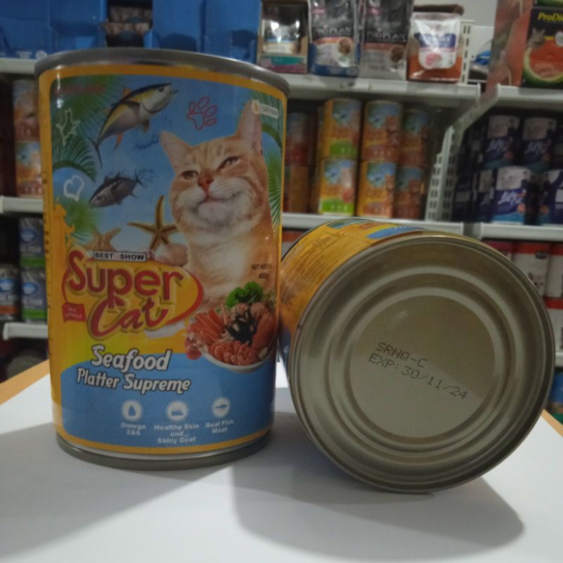 Supercat Kaleng Seafood Platter Supreme Makanan Basah Wet Food 400g