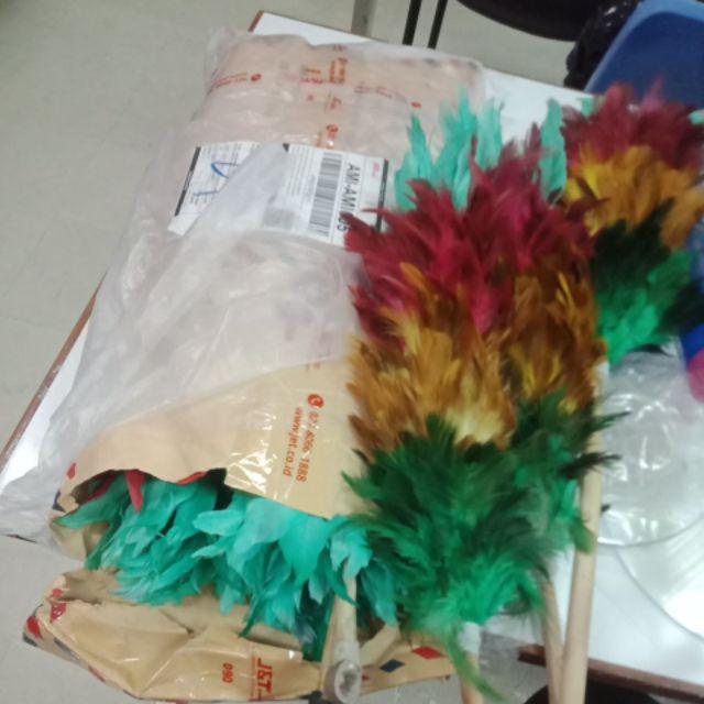 Kemoceng Bulu Ayam Warna Warni