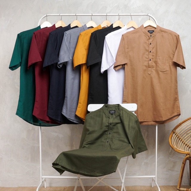 SANVANINA E-1424 Kemeja Koko Shanghai Lengan Pendek BEST SELLER | Kemeja Koko Shanghai Pria