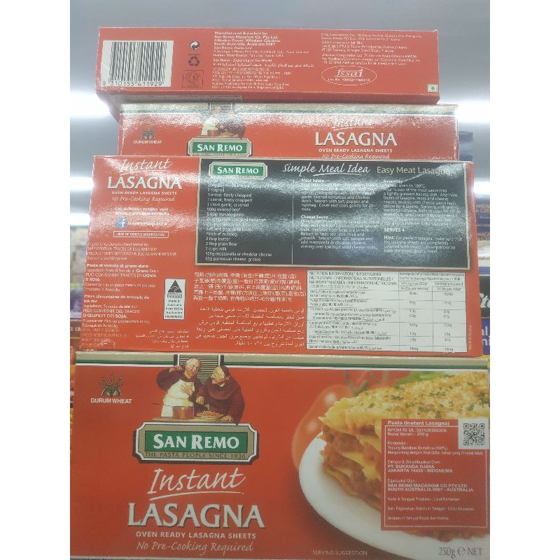 

pasta instant lasagna san remo 250gr