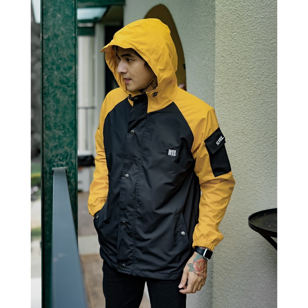 [BISA COD] Jaket Cowok Parasut Taslan Anti Air Saku Lengan Model Windrunner Wind Runner Original