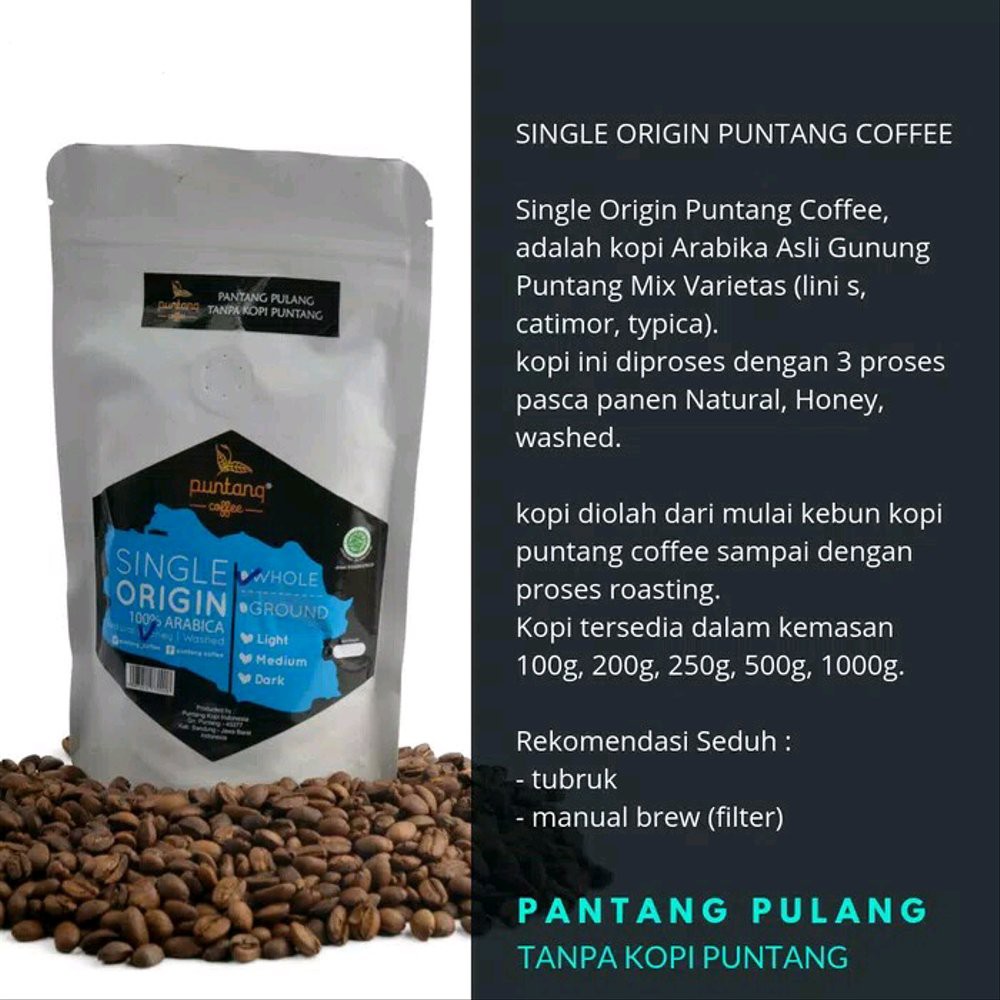 

biji atau bubuk kopi gunung puntang arabika 250g BEST SELLER Terlaris