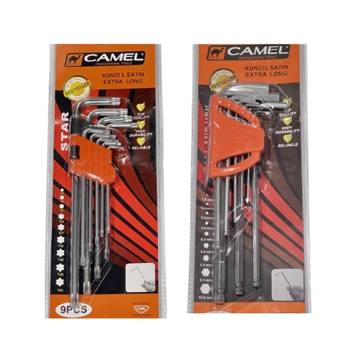 Kunci L Set Camel 9pcs Ballpoint Dan Kunci L Bintang Camel Variasi