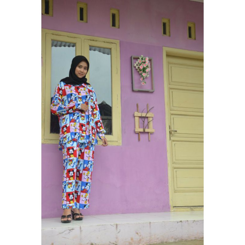 PAJAMAS KEMEJA PANJANG RAYON PREMIUM / BAJU TIDUR RAYON / PIYAMA RAYON / SETCEL RAYON PREMIUM/ONESET