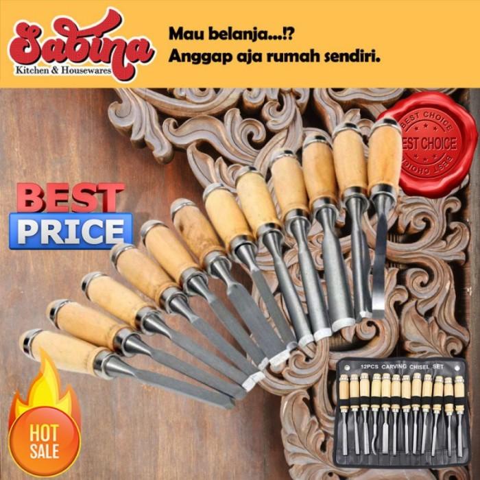 

Pisau Ukir Pahat Kayu Set 12 in 1 Wood Carving Tool Kit Art Knife DIY