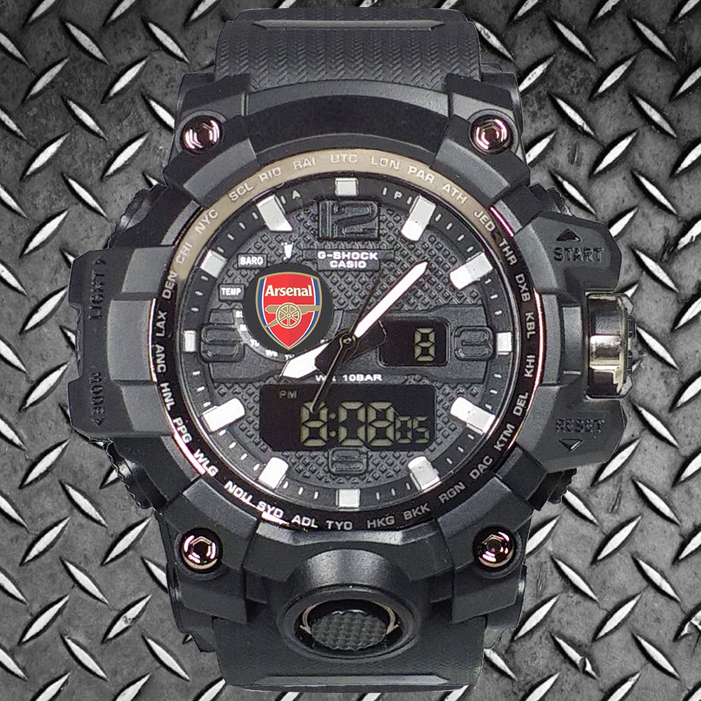 (Istimewa Bossque) Jam ARSENAL Double Time Full Black (Exclusive)