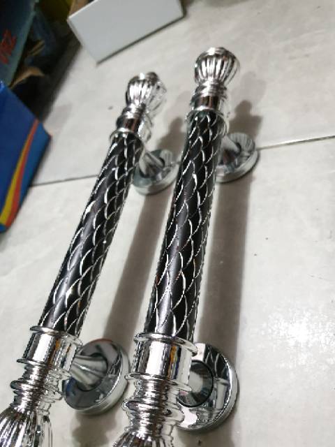 Paket handle pintu stainless 35cm silver hitam 2set + body pelor PROMO TERMURAH