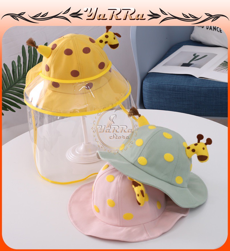 TOPI ANAK BUCKET PEREMPUAN BUCKET LAKI LAKI MOTIF JERAPAH PELINDUNG WAJAH ANTI VIRUS BTA-3