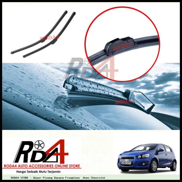 Wiper Mobil Aveo Chevrolet 22 16 Frameless Banana 1 Set 2 Pcs