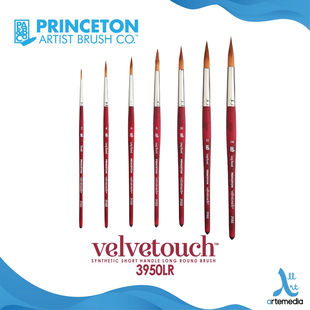 

Princeton Velvetouch 3950LR Long Round Synthetic Watercolor Brush Short Handle