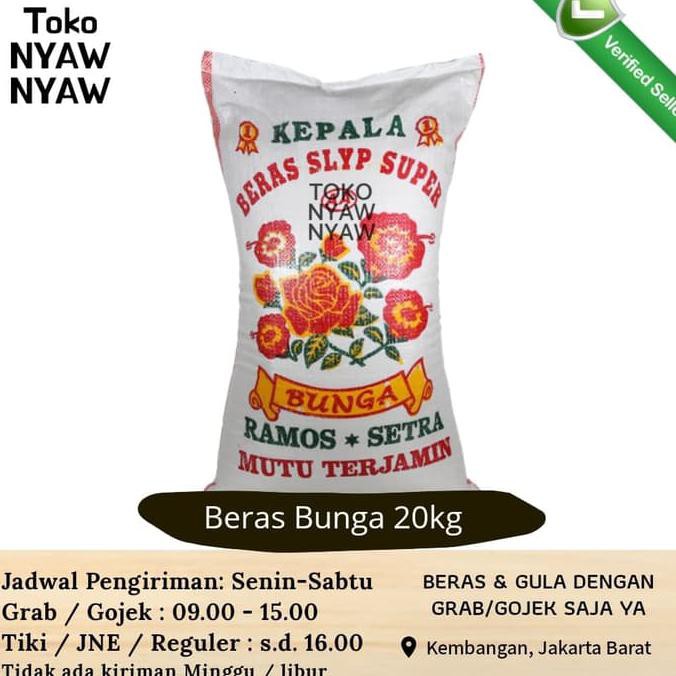 

Beras Ramos Kepala cap Bunga 20kg - GOJEK (bkn bmw, topi koki, lele)