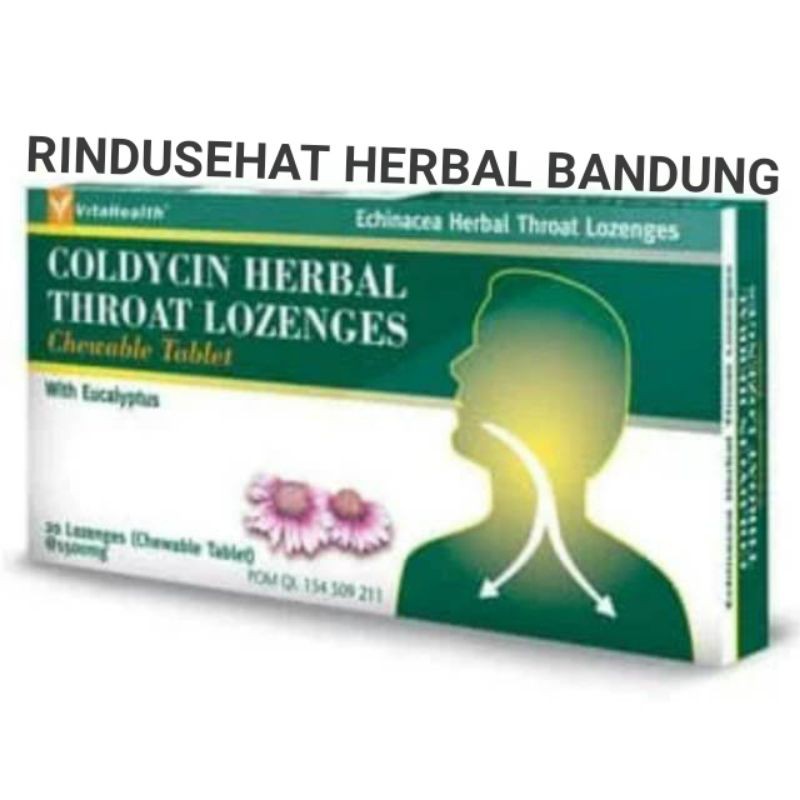 Coldycin Herbal Throath Lozengesh 20'Tablet Chewable Vitahealth Meredakan Batuk,Peradangan Bau Mulut
