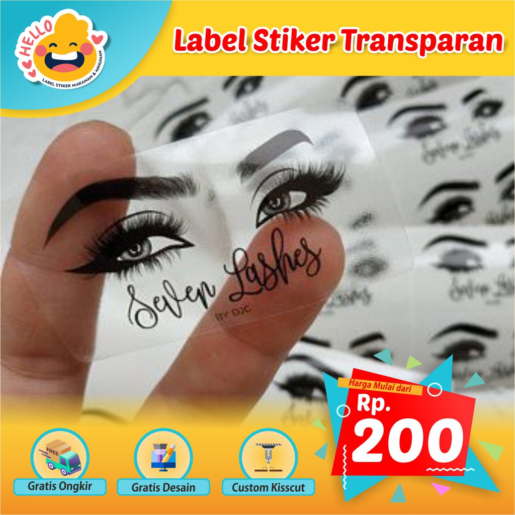 Jual Cetak Print Label Stiker Transparan Persegi Panjang Oval Stiker Makanan Minuman