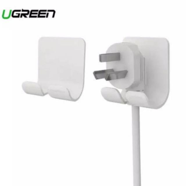 Ugreen Wall Holder Hanger for Stecker Key with 3M - Ugreen Hook Holder Gantungan Steker 2pcs dengan lem 3M