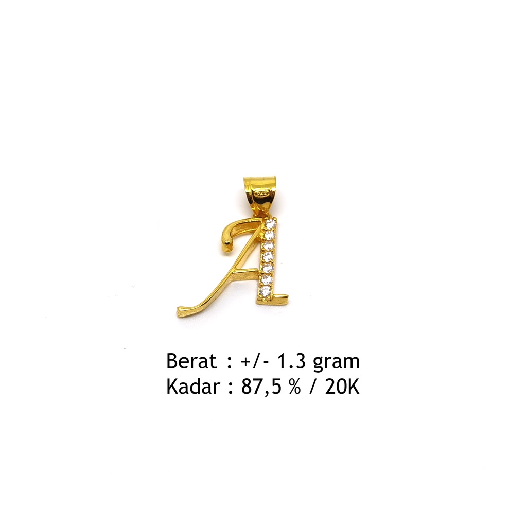 Liontin emas permata huruf A 875