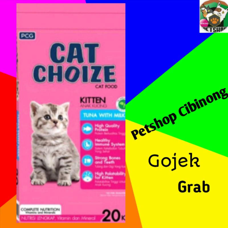 Makanan kering buat kucing CAT CHOIZE for kitten 20kg khusus Gojek Grab