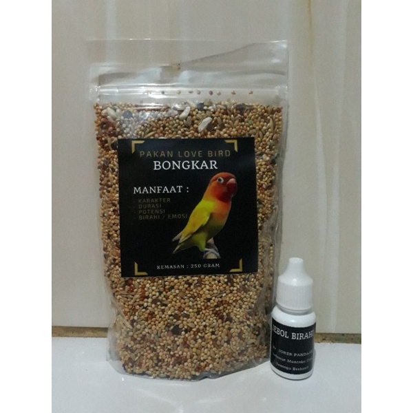 PAKAN BONGKAR DAN VITAMIN JEBOL BIRAHI LOVEBIRD JANTAN BETINA