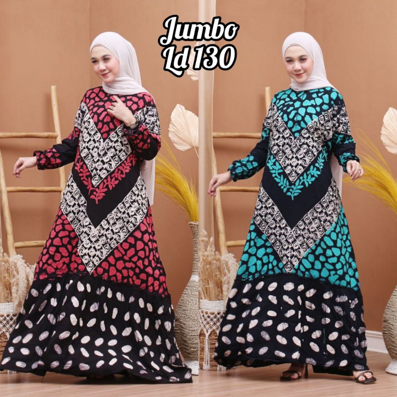 BISA COD // GAMIS TWILL RAYON JUMBO FIT TO XXXL LD 130 // HOMEY DRESS CANDI MEKAR