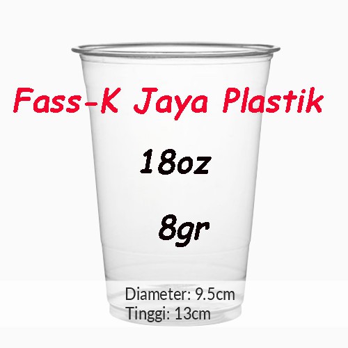 Gelas Plastik PP 18oz isi 50 pcs / Plastik Cup PP 18 oz thai tea boba