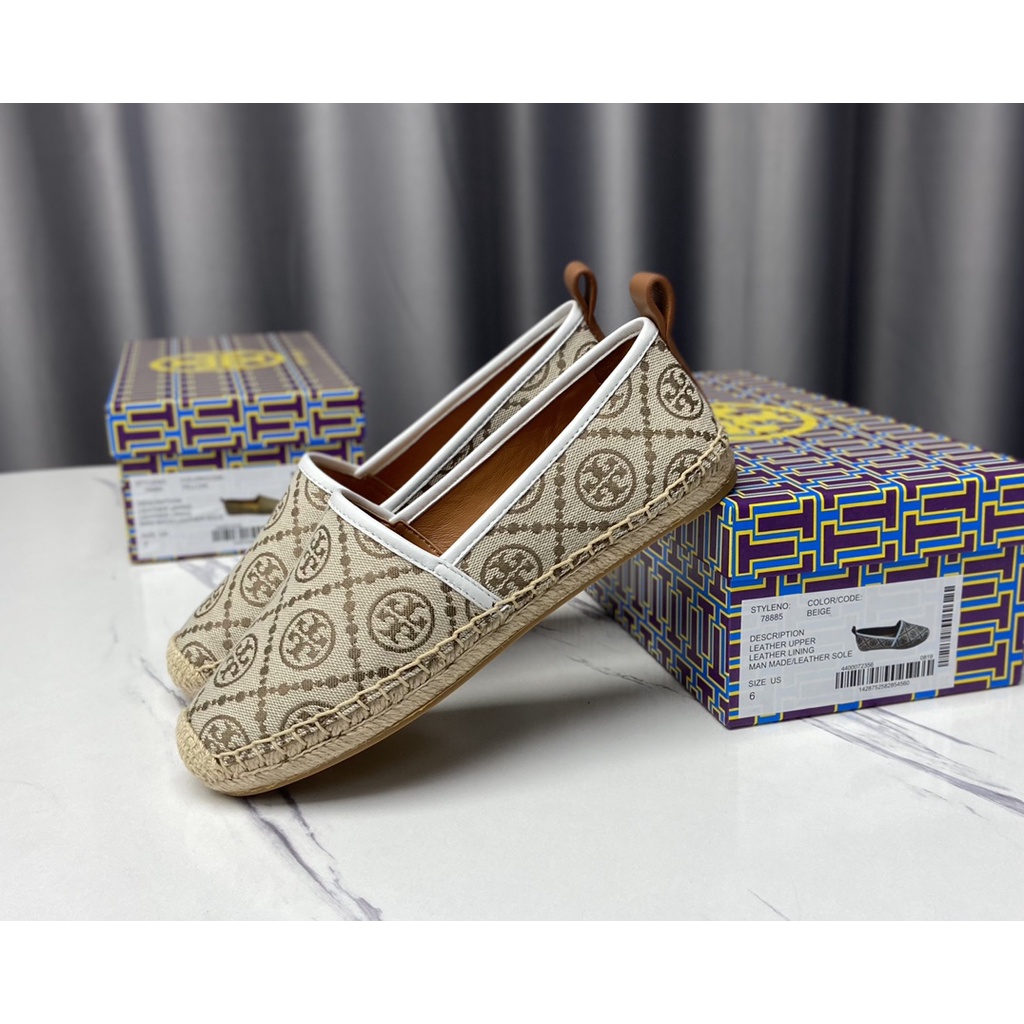 (SameDay Grab)  TB Printed canvas with sheepskin lining material Women's casual shoes flat shoes