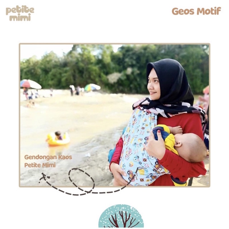 Petite Mimi GEOS Simple Sling Gendongan Kaos/Geos Salur/Geos Motif