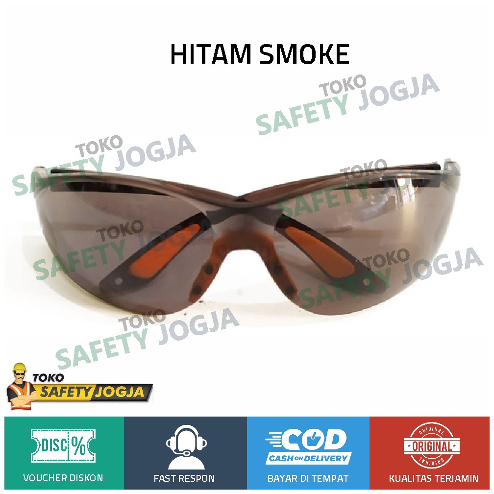 KACAMATA GERINDA LAS SAFETY BENING HITAM SMOKE