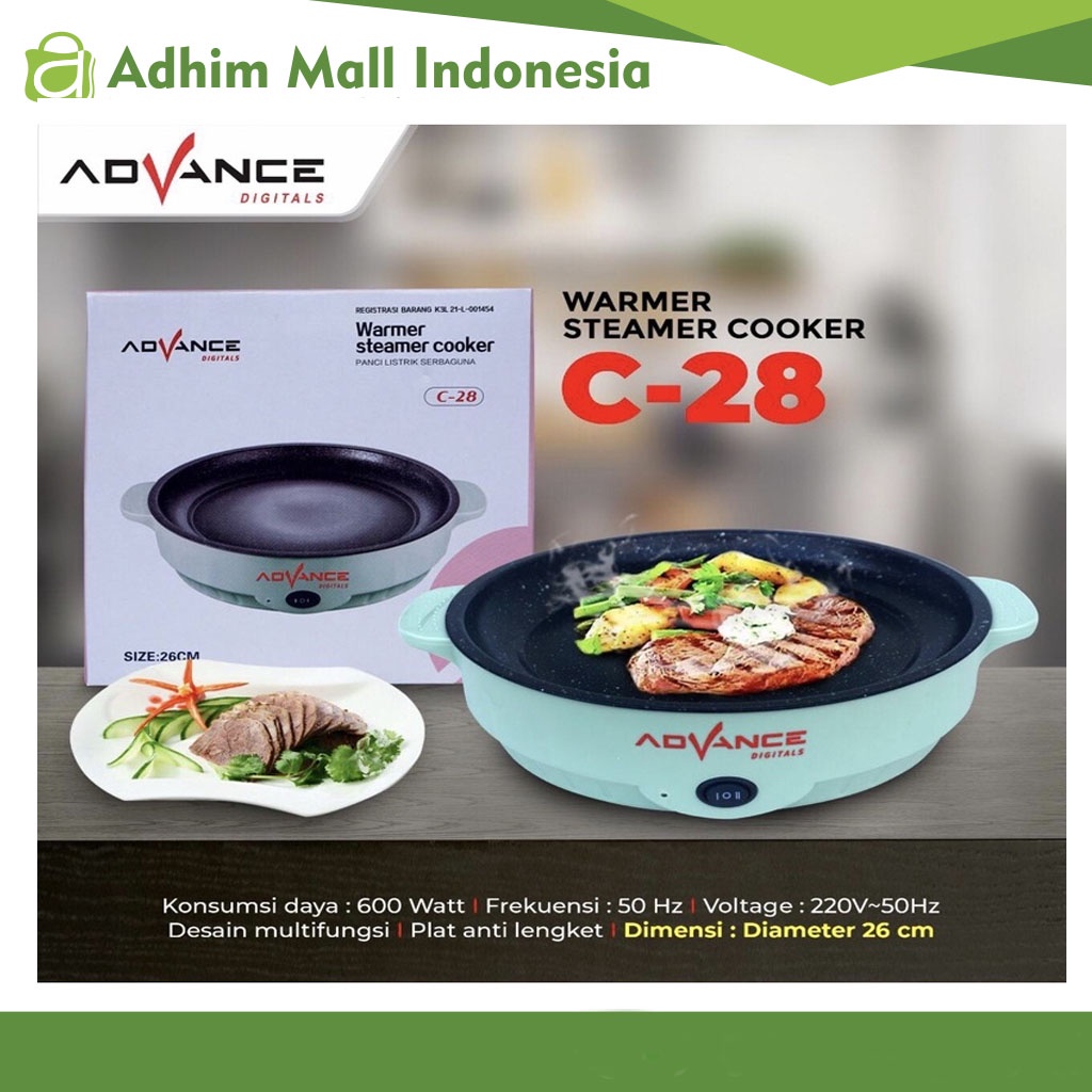 ADVANCE WARMER STREAMER C-28, GRILL PAN ADVANCE, PANCI LISTRIK SERBAGUNA