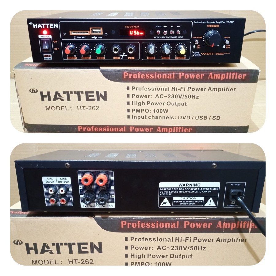 AMPLI KARAUKE HATTEN HT 262 PROFESIONAL AMPLIFIER