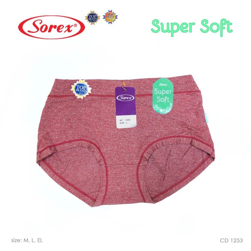 Celana Dalam Sorex 1253 - CD Sorex Super Soft Series - CD SOREX 1253 - BAHAN SUPER LEMBUT - CD SOREX BASIC MIDI HALUS LEMBUT SUPER SOFT - CELANA DALAM WANITA SOREX -  SOFT SERIES - CD SUPER NYAMAN - SIZE M L EL/XL - ARA98STORE