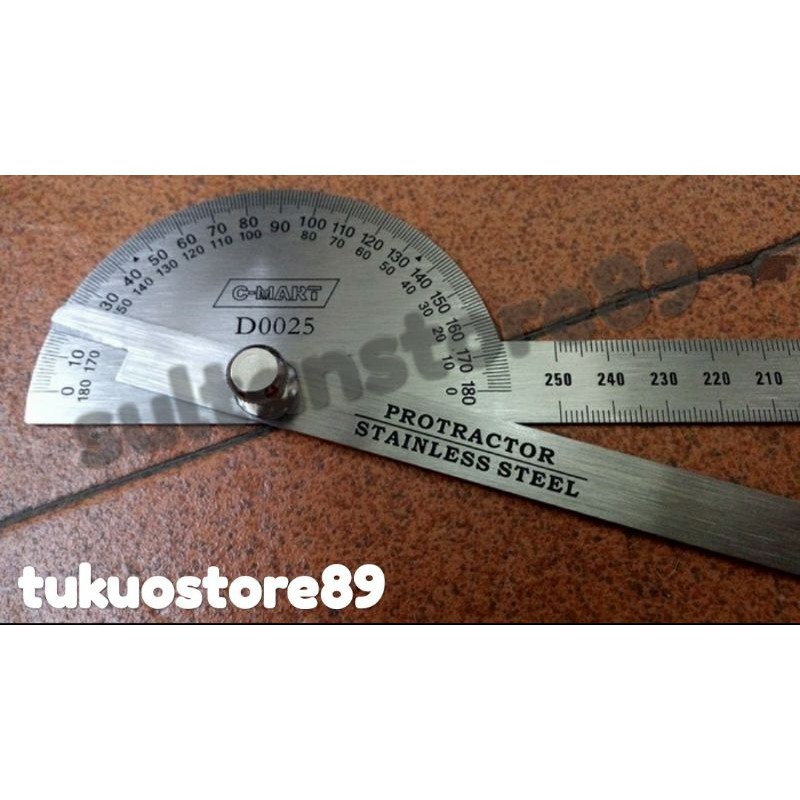 

penggaris busur Derajat / Combi Penggaris Stainless Protractor Alat Ukur Sudut