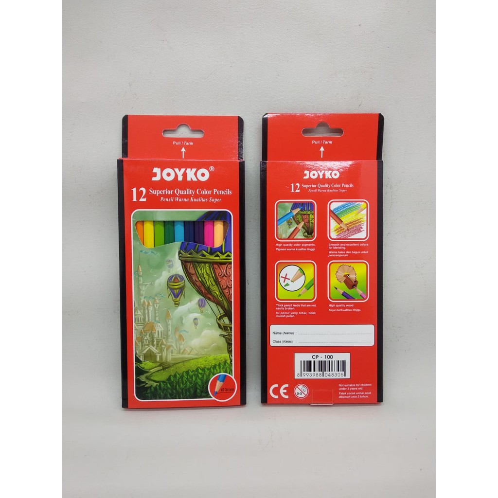 Pensil warna / color pencils cp 100 joyko (12 warna)-2