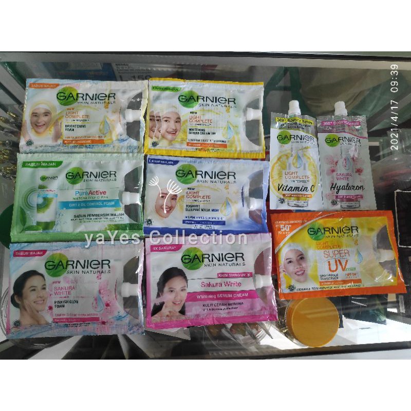 Garnier sabun pembersih wajah facial foam sachet pure active man men oil control sakura brightening