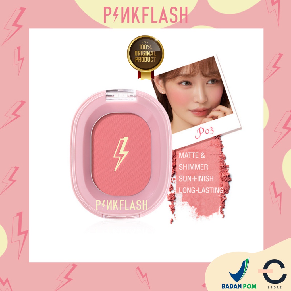 [ORI BPOM] PINKFLASH Soft Pigment Blush On | PINKFLASH Blush On Matte Shimmer Cheek Makeup 9 Colors | PINKFLASH Blush Soft Powder Kosmetik Blusher Cheek Makeup #PF-F01