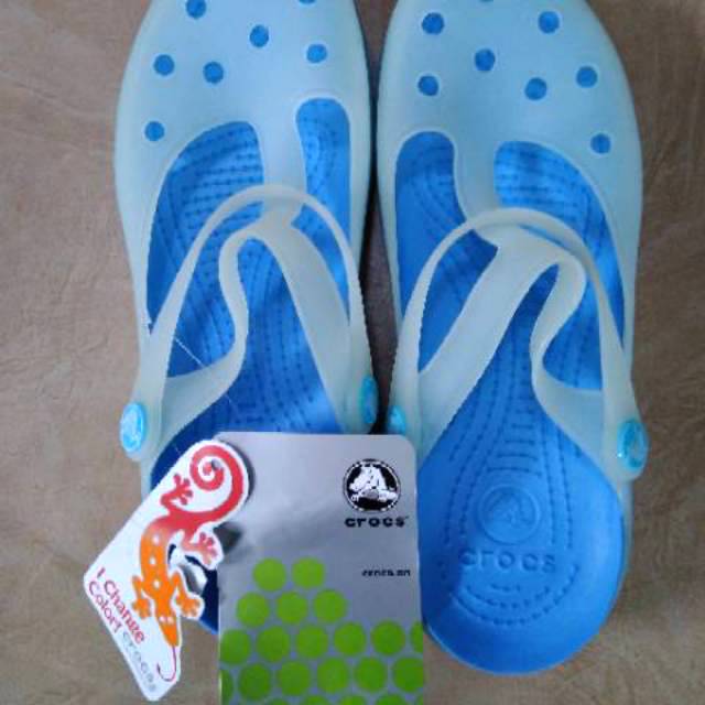 Sepatu Sandal  CROC  Wanita  Biru Size 37 Shopee Indonesia