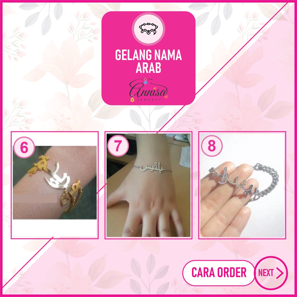 GELANG NAMA ARAB LOVE Handmade by Annisa Jewelry